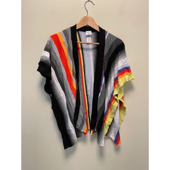 CAbi Womens Serape Poncho XS Colorful Stripe Dolman Open Front Southwestern Boho - Picture 1 of 6
